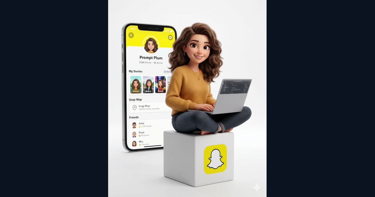 3D Snapchat Social Media Profile Prompt AI Image Prompt Result