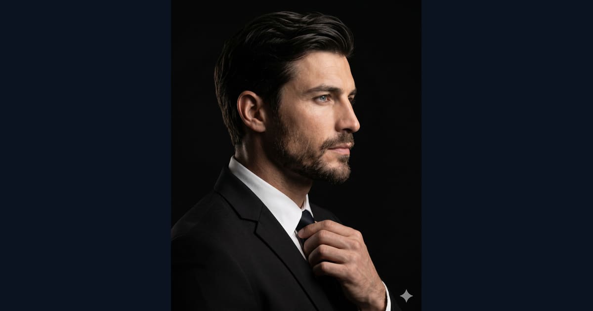 Chiseled Profile Silhouette with Rim Lighting AI Image Prompt Result