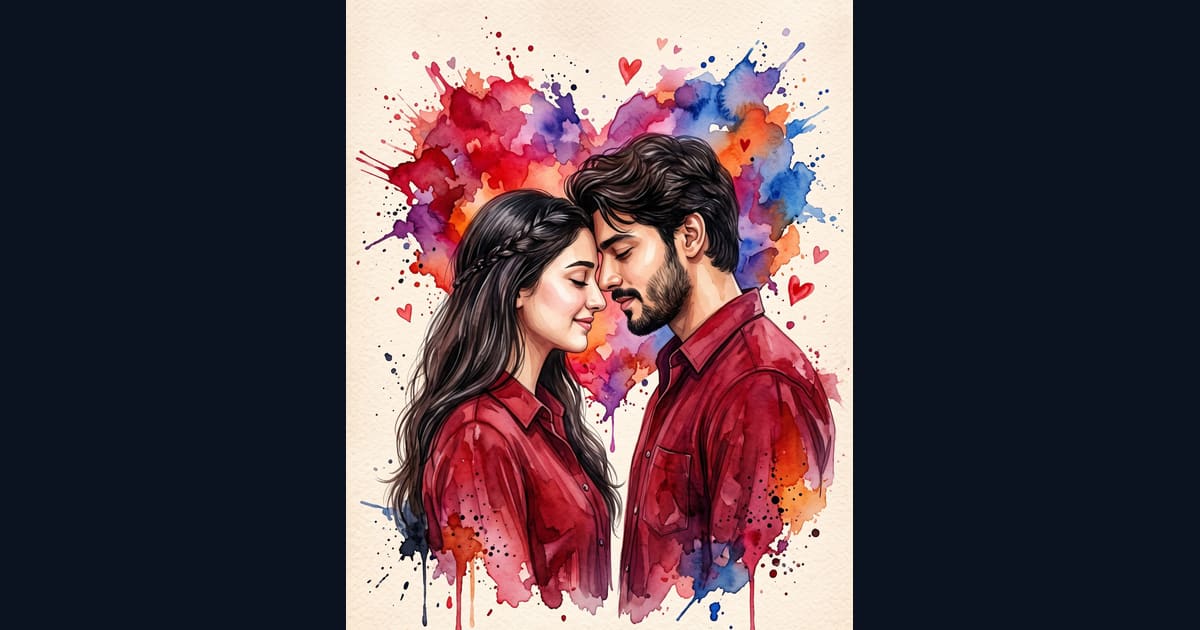 Beautiful Couple Illustration Prompt AI Image Prompt Result