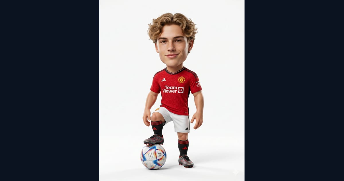 3D Stylized Football Athlete Caricature AI Image Prompt Result