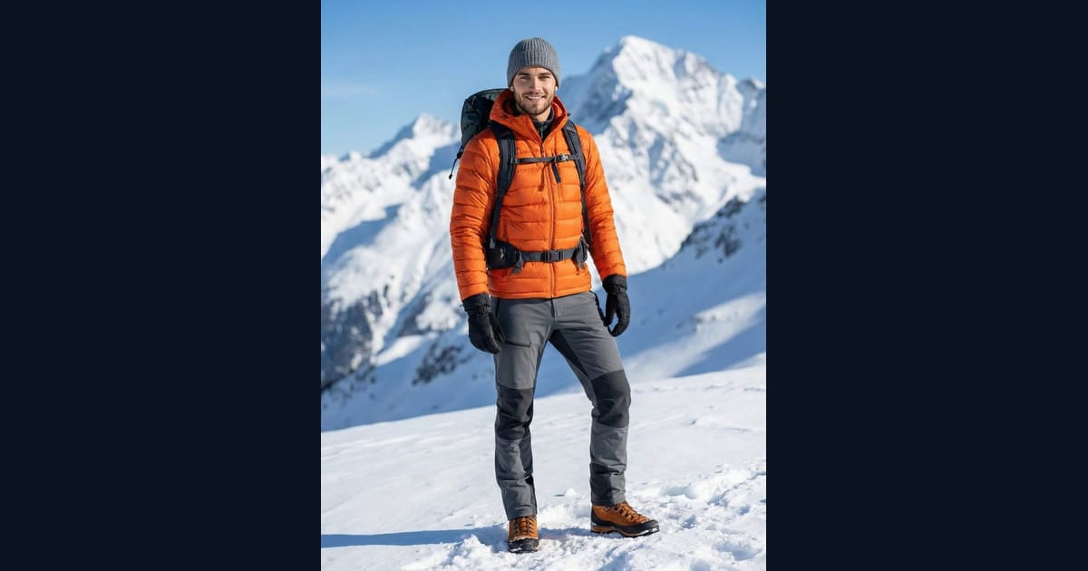 Winter Trekker in the Alps AI Image Prompt Result