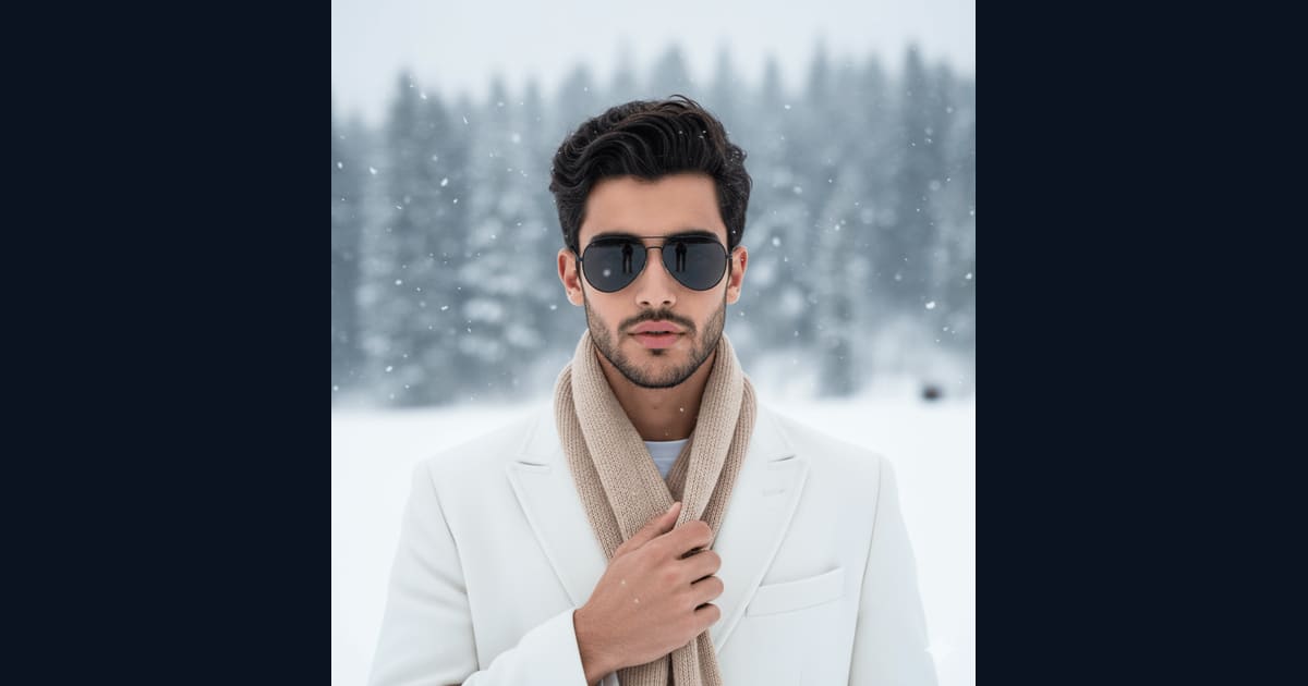 Elegant winter portrait AI Image Prompt Result