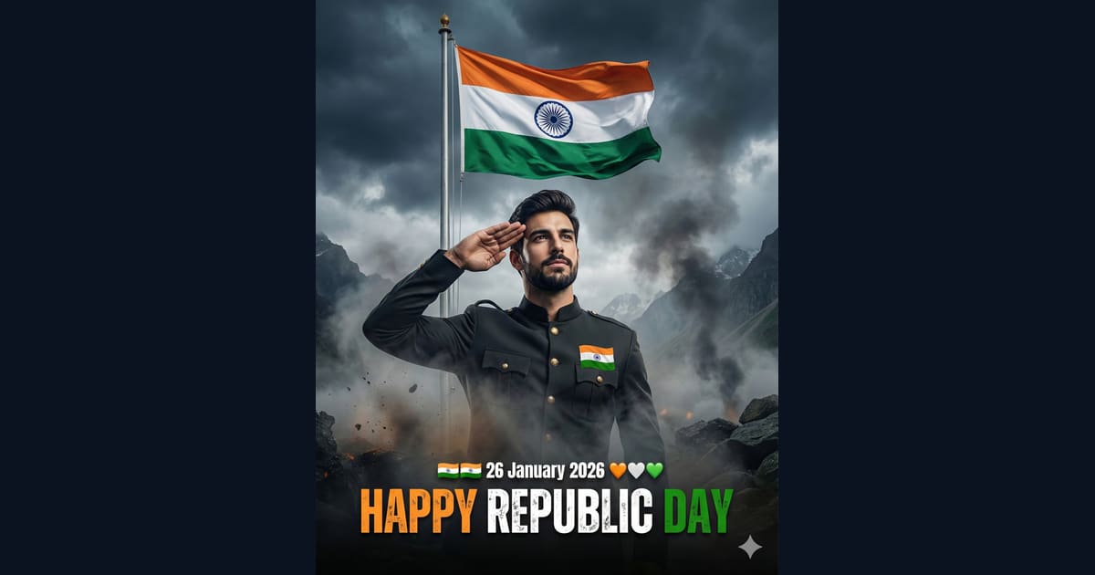Indian Republic Day 2026: Soldier Salute and Tiranga - AI Image Prompt AI Image Prompt Result