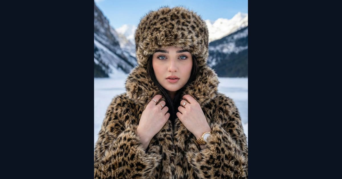 Winter Leopard Portrait AI Image Prompt Result