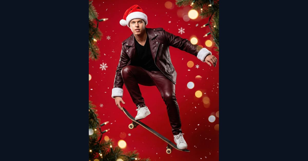 Skate Claus is Coming to Town AI Image Prompt Result