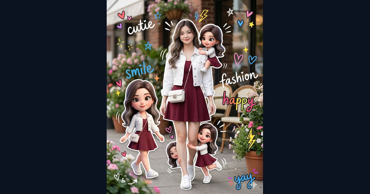 Maroon Mini-Me Magic AI Image Prompt Result