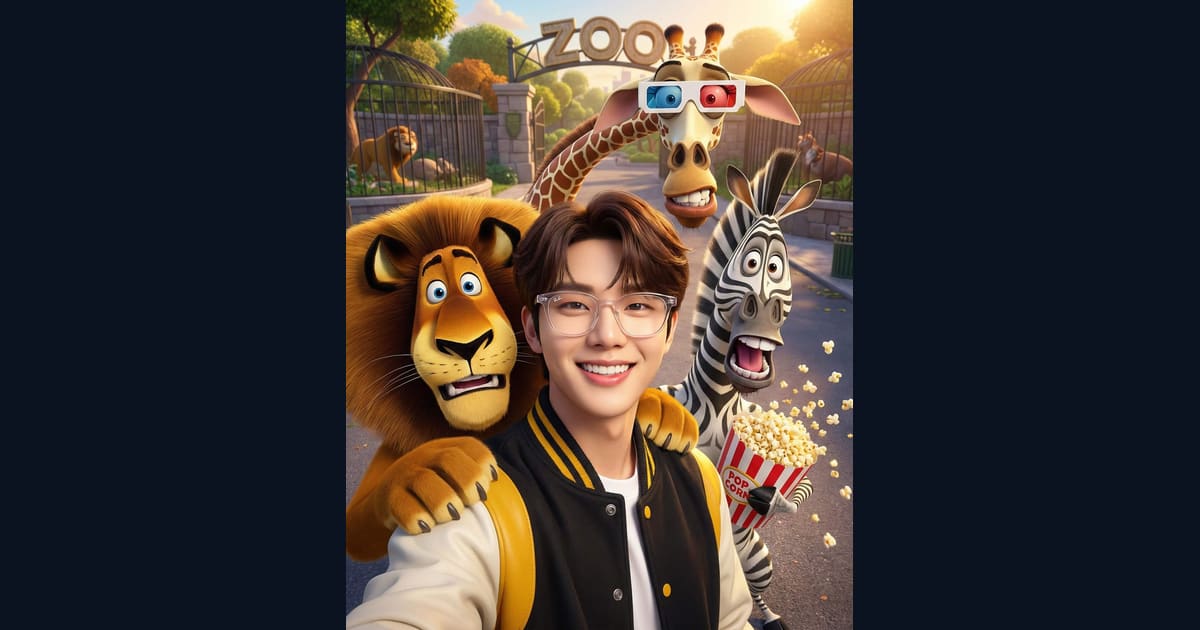 A Madagascar Selfie in Real Life AI Image Prompt Result