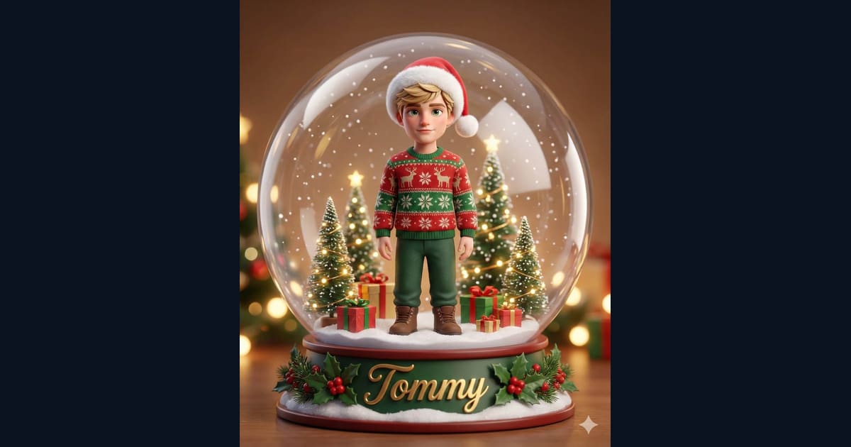 Christmas Captured in Glass AI Image Prompt Result