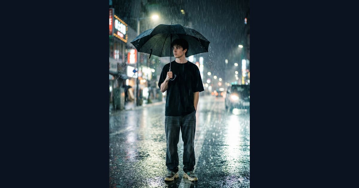 Reflections in the Rain AI Image Prompt Result