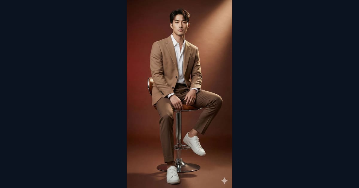 Man wears brown suit AI Image Prompt Result