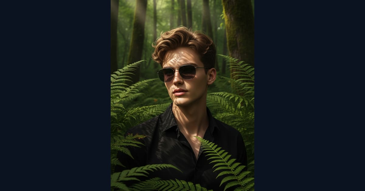 Lost in the Light and Leaves AI Image Prompt Result