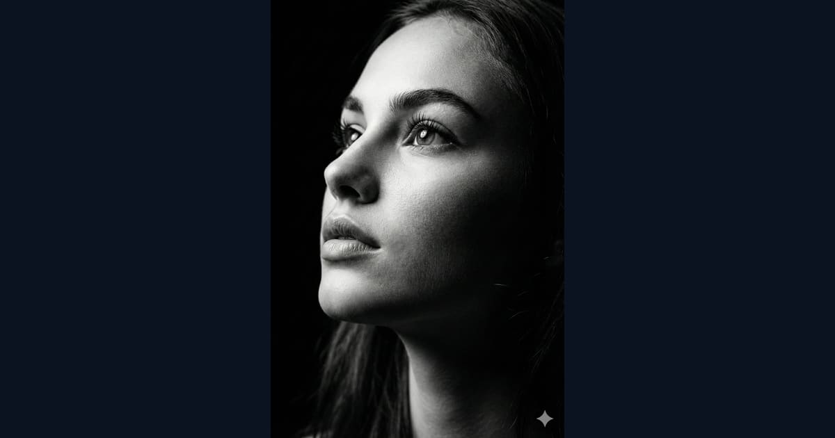 Monochrome Close-up Portrait Prompt AI Image Prompt Result