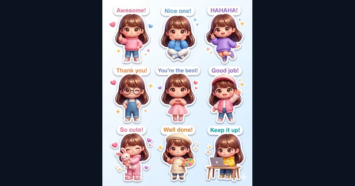 Kawaii Sticker Sheet Prompt AI Image Prompt Result