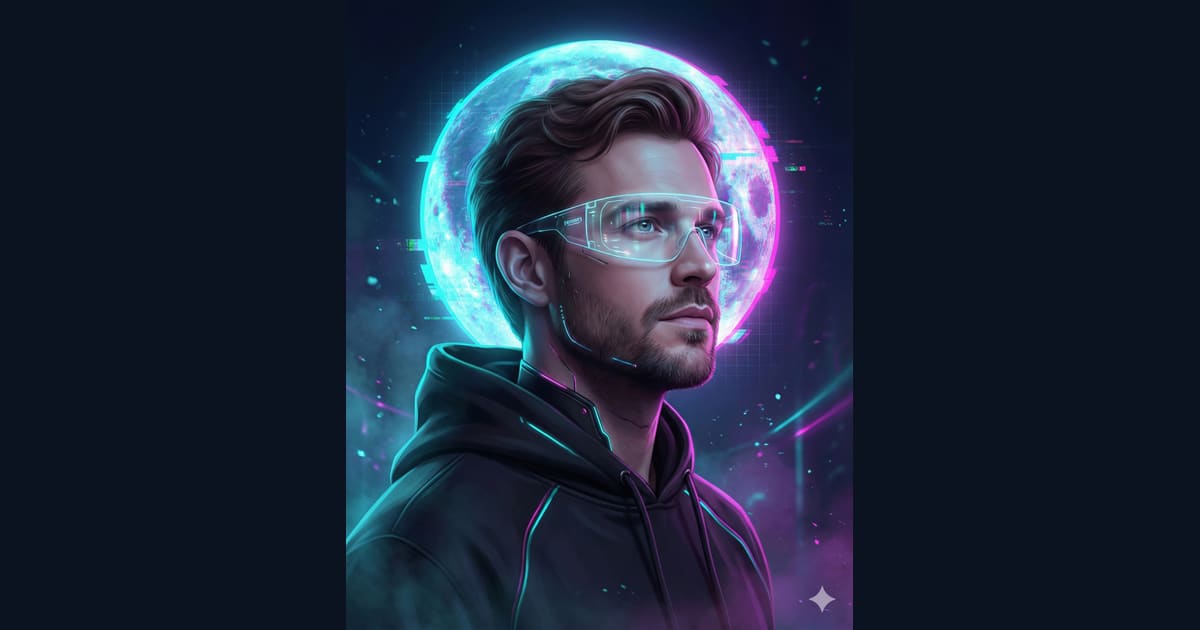 Cyberpunk Digital Portrait with Neon Lighting - AI Image Prompt Result