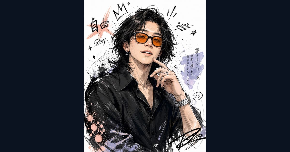 ChatGPT Prompt for Aesthetic Messy Ink & Watercolor Sketch Portraits AI Image Prompt Result