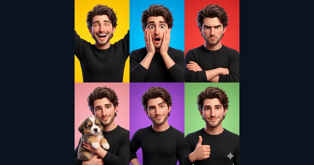 Character Emotion Grid Prompt AI Image Prompt Result