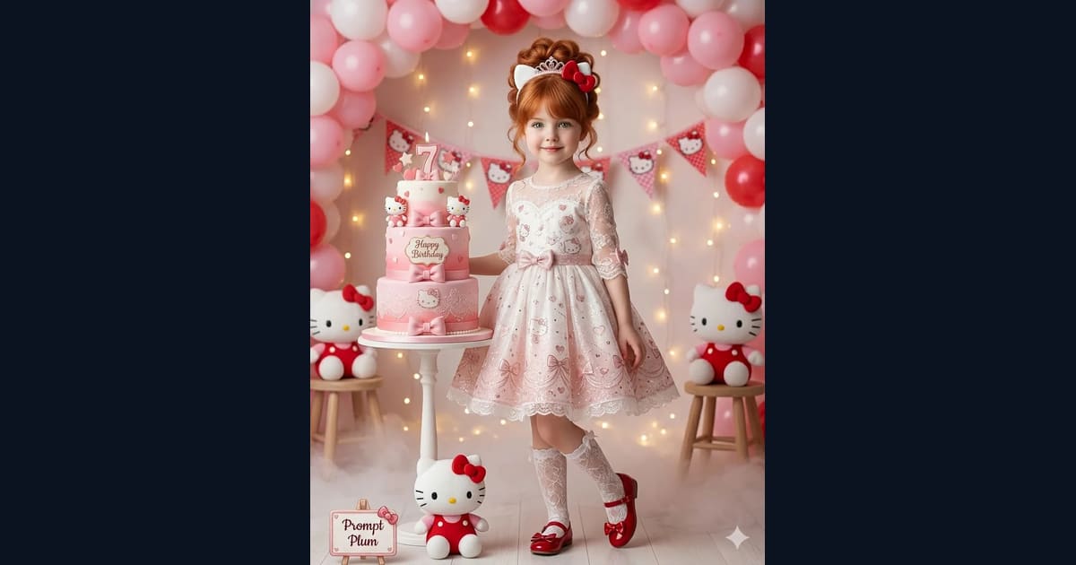 Hello Kitty Birthday Photography Prompt AI Image Prompt Result