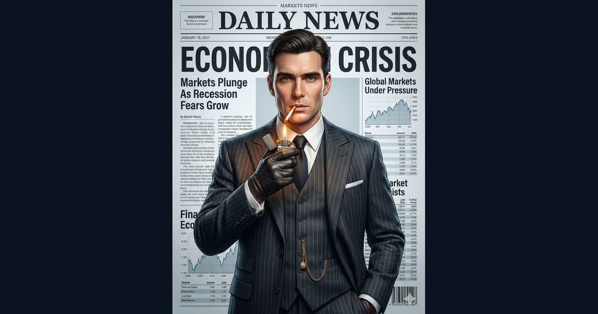 Man in Pinstripe Suit with Newspaper - AI Image Prompt AI Image Prompt Result