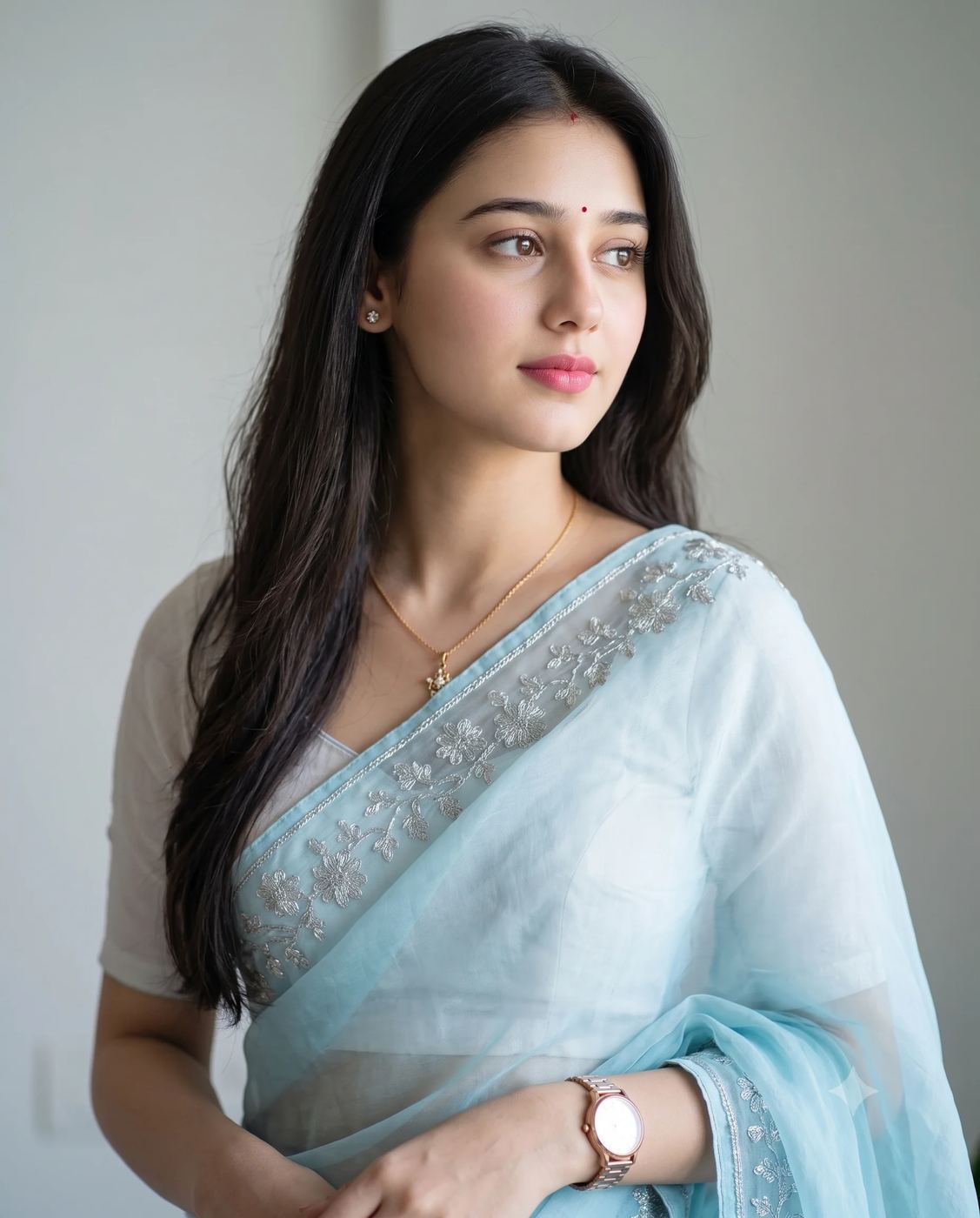 "Girl In Blue Saree"AI Generated Image
