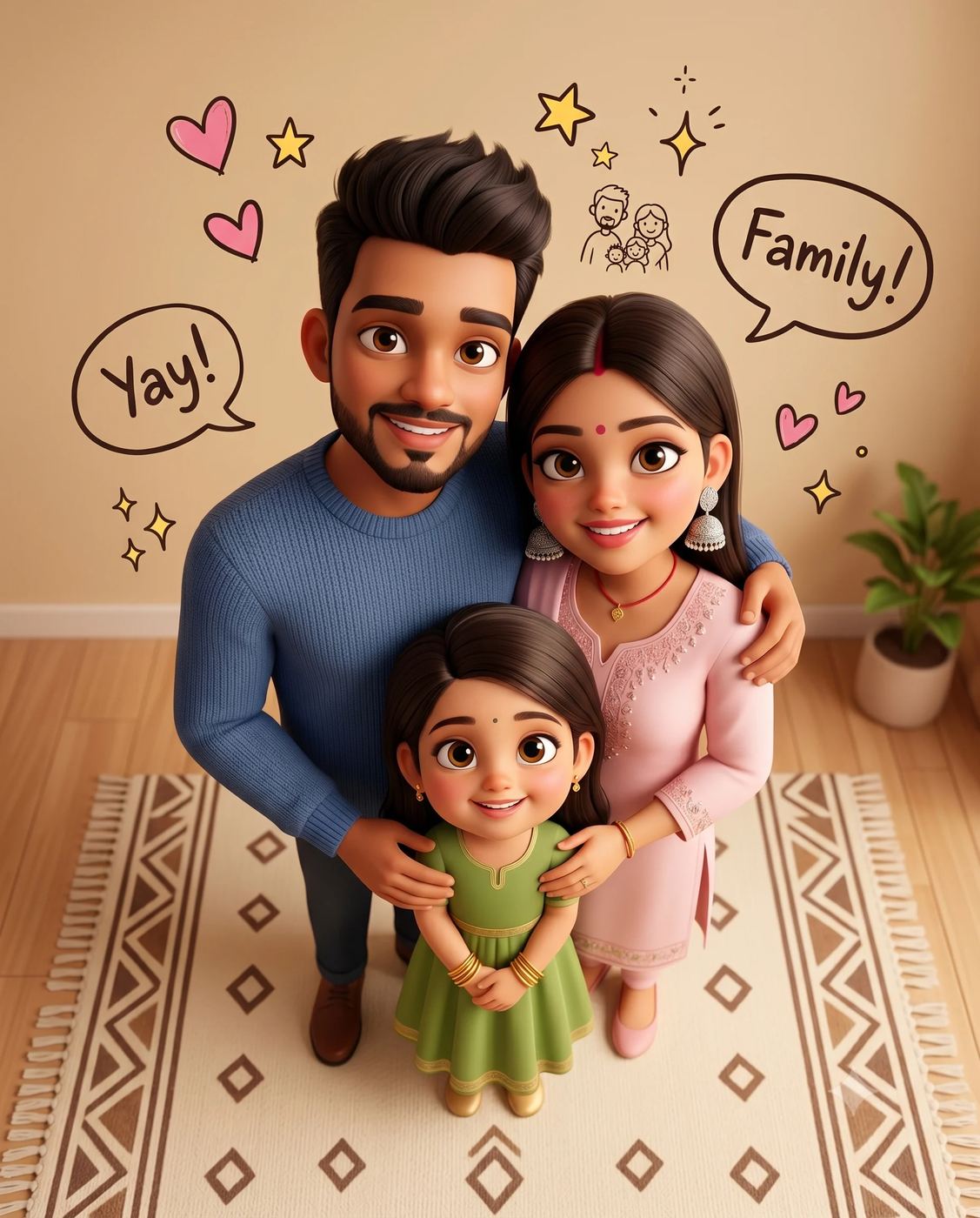 Cozy 3D Family Gathering