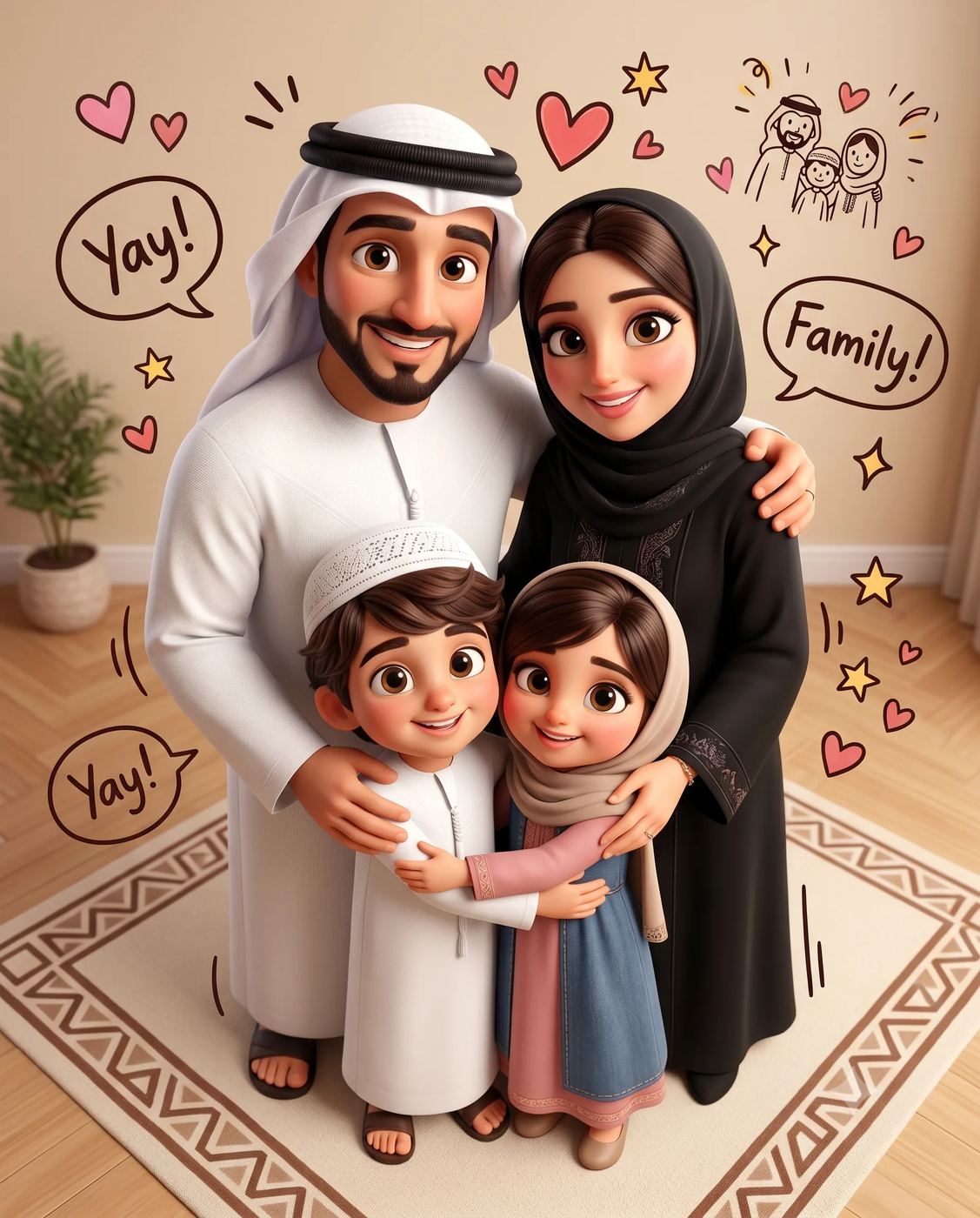 Cozy 3D Family Gathering