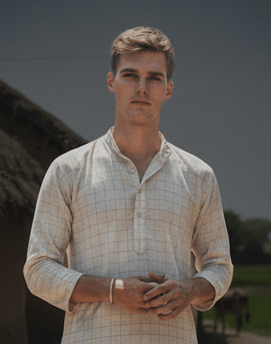 Modern Man in Abstract Knitwear (before)