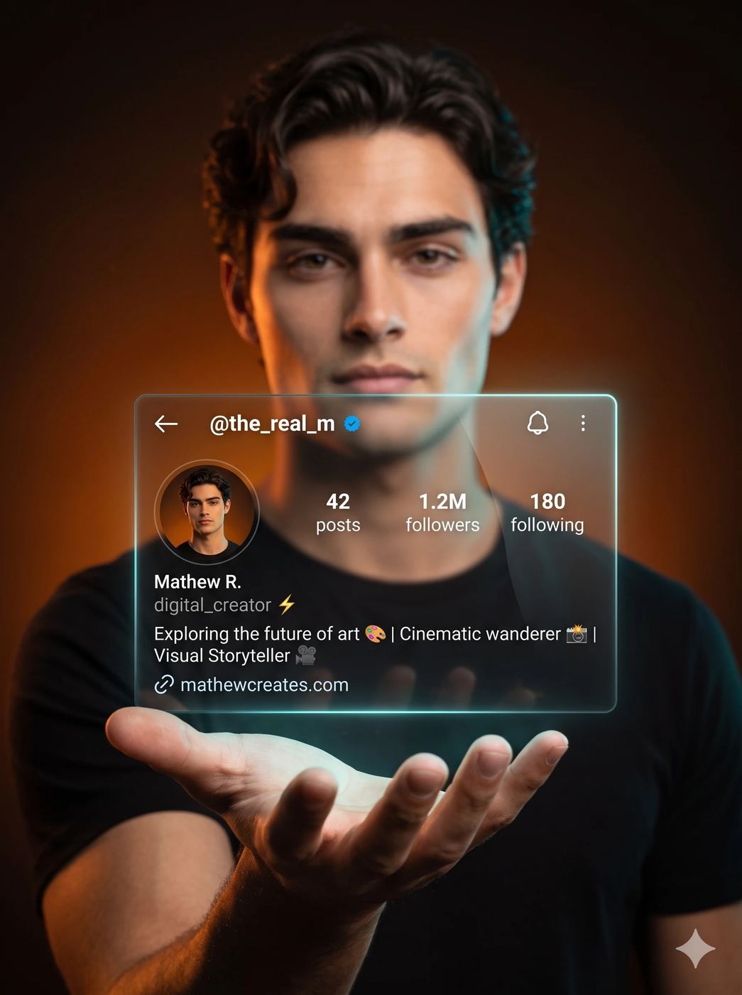 man-holding-instagram-hologram-card-ai-prompt-promptplum-6