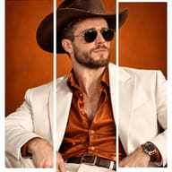 Western Luxury Triptych Portrait