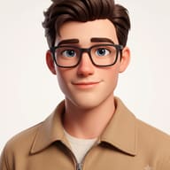 3D Stylized Character Art AI Photo Editing Prompt. AI generated 3D digital illustration avatar portrait of the smiling young man with black-rimmed glasses, wearing a beige zippered jacket over a white tee.