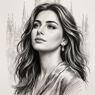 AI Image Prompt: Hand-drawn graphite pencil art of a woman gazing softly into the distance with unfinished vignette edges.