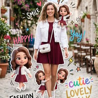 Result 3 for Maroon Mini-Me Magic AI Photo Editing Prompt