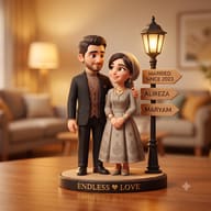 3D Couple Miniature Art Photo Prompt