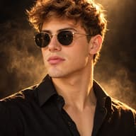 ChatGPT AI Generated Cinematic Amber Backlit Male Portrait