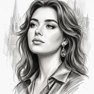 Gemini AI Generated Beautiful female pencil drawing image featuring smooth skin gradients and loose gestural strokes.