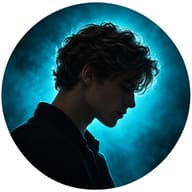 ChatGPT AI Generated Minimalist side-profile silhouette of a man with wavy hair, perfectly framed for a social media DP.
