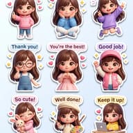 Result 3 for Chibi Girl Expression Pack AI Photo Editing Prompt