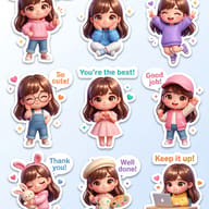 Result 4 for Chibi Girl Expression Pack AI Photo Editing Prompt