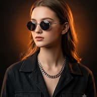 AI Generated Woman Backlit Profile Portrait