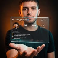 man-holding-instagram-hologram-card-ai-prompt-promptplum-8