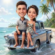 Result 2 for Vintage Beachside Vacation AI Photo Editing Prompt