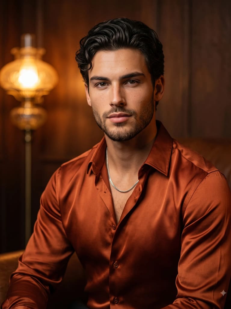Warm Lit Portrait of Elegant Man Portrait (Variation 2)