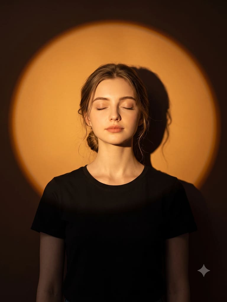Amber Circular Spotlight on Face