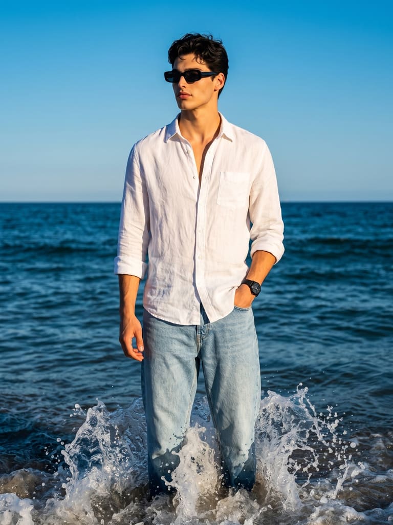 Timeless Linen Style Against the Tide Portrait (Variation 2)