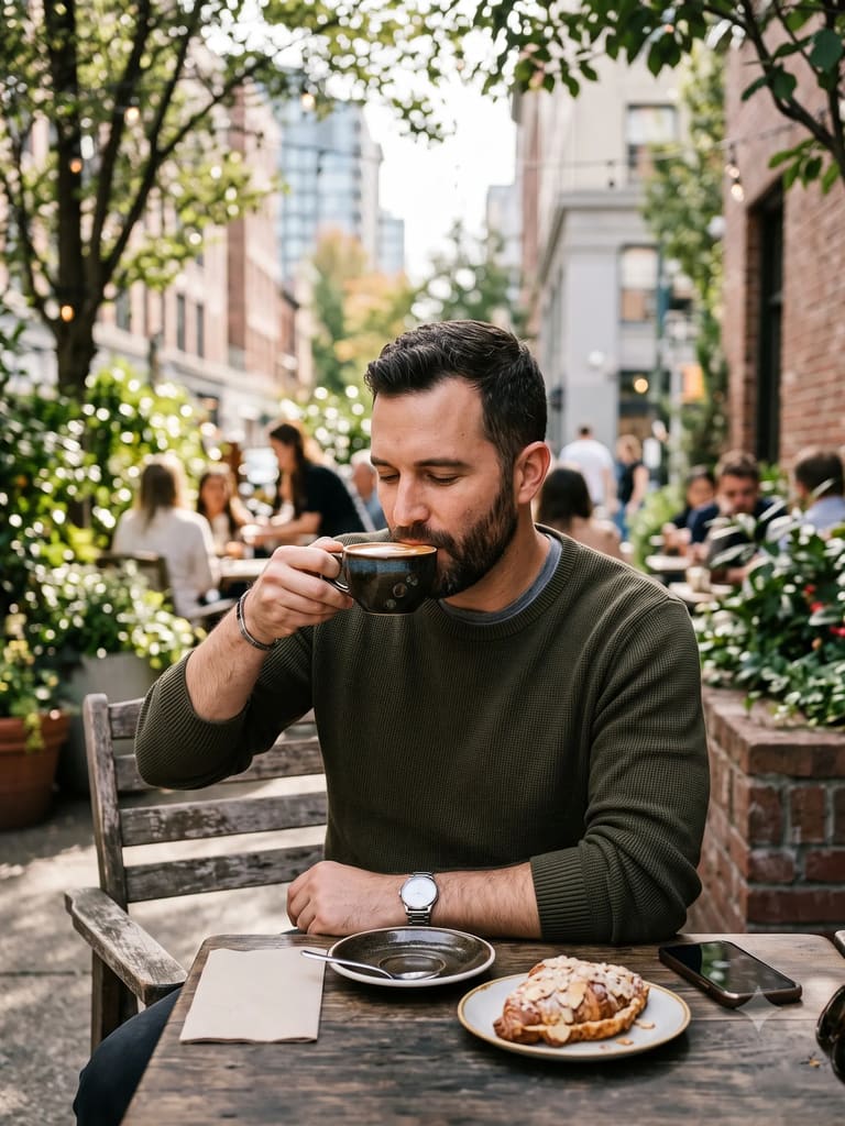 Morning Routine at the Sidewalk Cafe