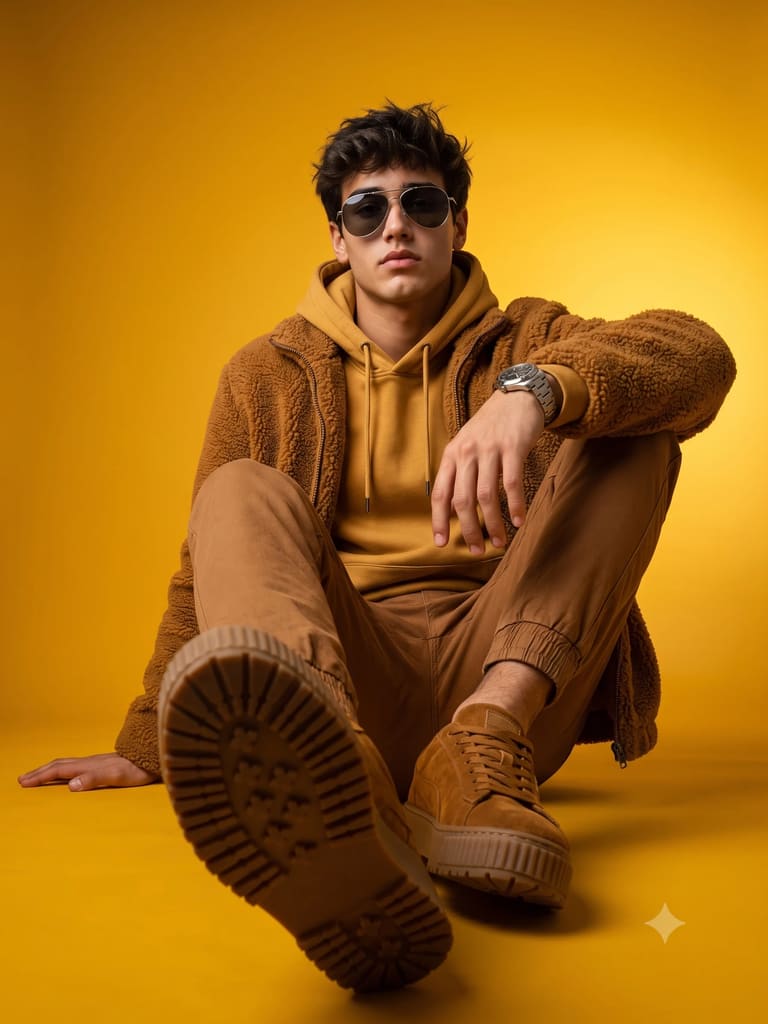 Monochrome Yellow Studio Fashion Portrait