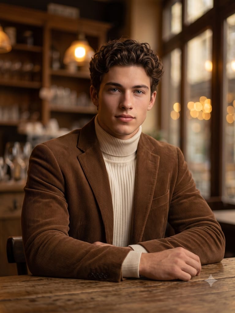 Autumn Fashion in a Cozy Cafe