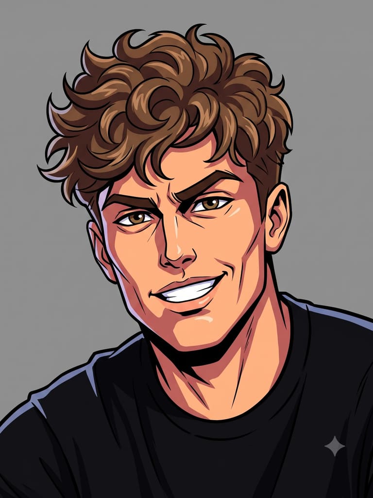 2d Comic Style Boy Avatar | Male Portrait (Variation 7)