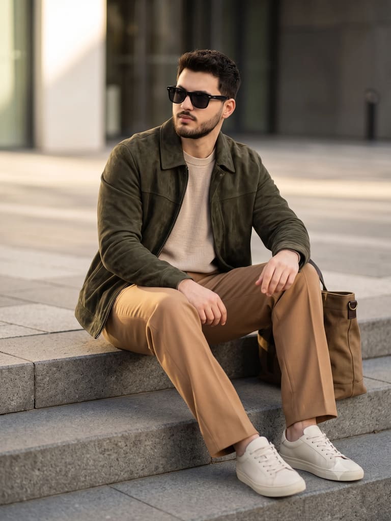 Smart Casual Men's Street Style Look Portrait (Variation 2)