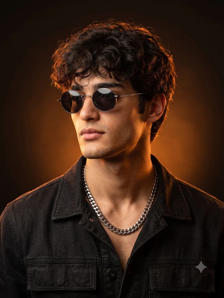 Backlit Glowing Aura Stylish Profile Portrait (Variation 4)
