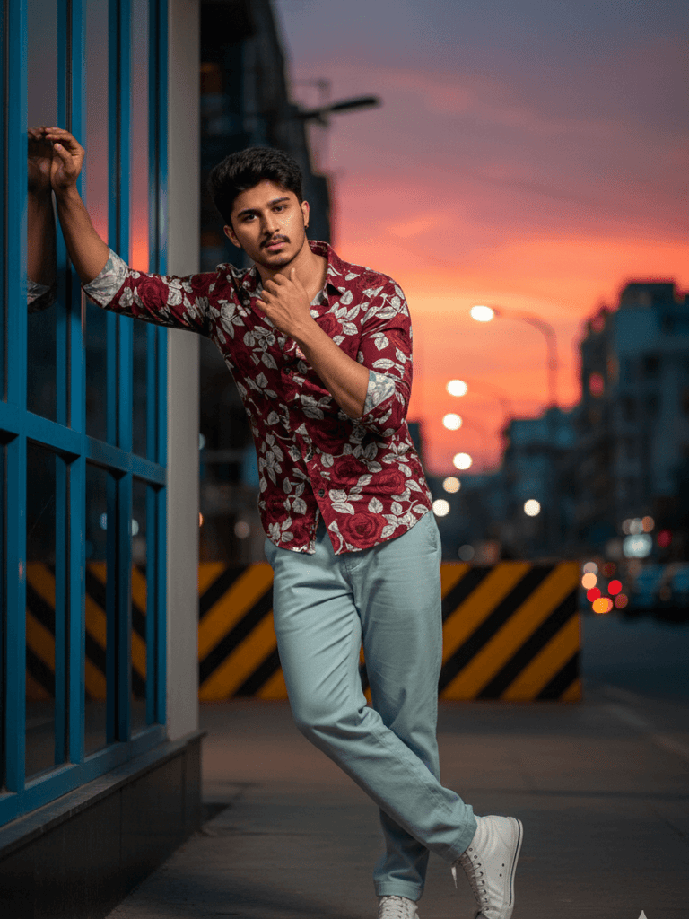 Urban street stylish young man